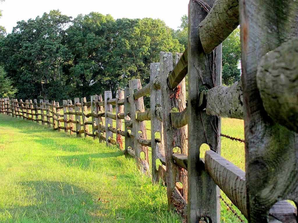 wooden post and rail fence