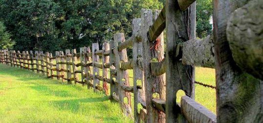 wooden post and rail fence